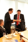 Peter presenting a thank you gift to Mr. Phillippe Rispal